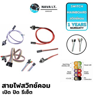 COINSคืน15%⚡FB9JMZV6⚡ NAVA IT สายสวิตช์คอม เปิด ปิด รีเซ็ต SWITCH MAINBOARD ON /OFF /RESET คอมพิวเตอร์ RIG ประกัน 1 ปี