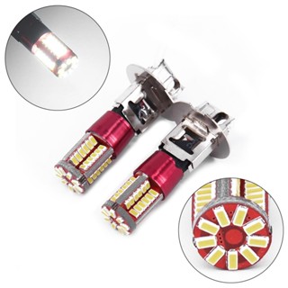 ⚡READYSTOCK⚡2X White H3 3014 57 SMD LED Car DRL Driving Fog Lamp Head Light Bulbs 12V 6000K