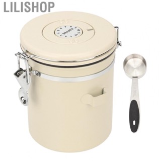 Lilishop Coffee Canister 304 Stainless Steel Airtight Coffee  Storage Container with  Creamy White