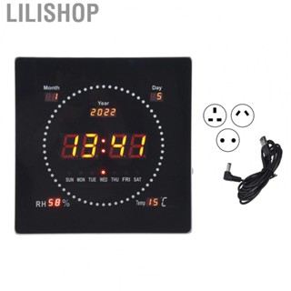 Lilishop 100-240V Large  Wall Desk Alarm Clock Calendar With Hanging Holes Household