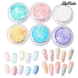 [COD]❀อุปกรณ์ตกแต่งเล็บ เลื่อม รูปหัวใจ ดาว ดอกไม้ สีมาการอง ติดทนนาน DIY 6 กล่อง ต่อชุด