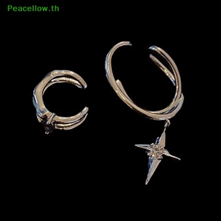 Peacellow ใหม่ ต่างหูระย้า โลหะ ประดับเพทาย พู่ยาว สีม่วง เรียบง่าย สไตล์วินเทจ สีเงิน เครื่องประดับ สําหรับผู้หญิง ผู้ชาย TH