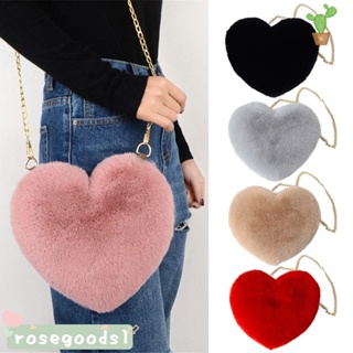 Rosegoods1 กระเป๋าสะพายไหล่ กระเป๋าถือ สะพายข้าง ขนเฟอร์เทียม แบบนิ่ม แฟชั่นสําหรับสตรี