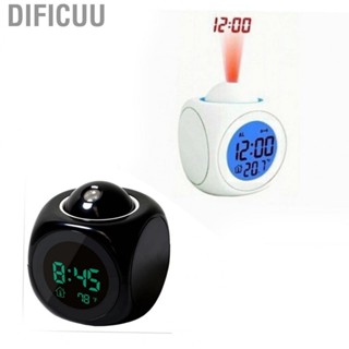 Dificuu Projector Table Clock Multifunction Plastic USB Charging  Voice Function Projection Alarm Clock for Bedroom