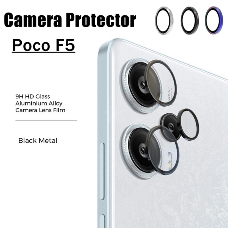 Pocof6 5Gกล้องเลนส์ProtectorsสําหรับXiaomi Poco F6 F5 Pro F5Pro F6Pro X4 GT X5Pro X5 Pro 5G HDโค้งกระจกนิรภัยโลหะกล้องแหวนปกหลังป้องกันหน้าจอฟิล์มเลนส์