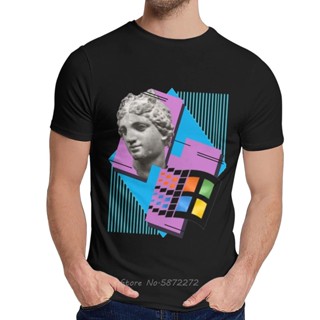 เสื้อยืดกันหนาว พิมพ์ลายอนิเมะ Vaporwave Windows 95 1995 สไตล์เรโทร สําหรับผู้ชาย