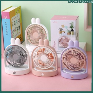 2023 New Product Summer Pet Rabbit Ear Desktop Fan Usb Mini Student Portable Diy Desktop Fan flower