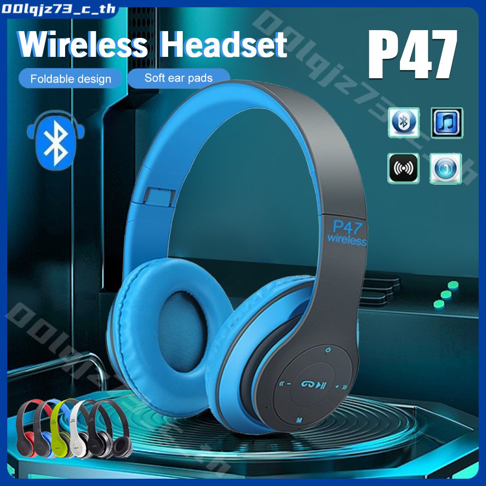 หูฟังบลูทูธ ไร้สาย ใส่เมมโมรี่/ ฟังวิทยุF.M Bluetooth Headphone Stereo รุ่น P47