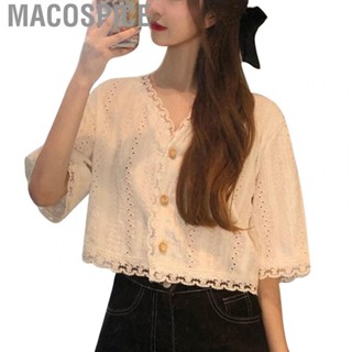 Macospice Women Top  Summer Tee Top Half Sleeve Elegant V Neck  for Women for Shopping