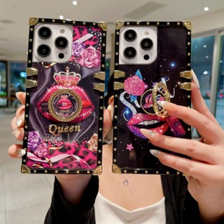 เคสโทรศัพท์มือถือ ทรงสี่เหลี่ยม กันกระแทก ลายริมฝีปาก หลากสี แฟชั่นหรูหรา สําหรับ Vivo Y52S Y20 Y35 Y22S Y77 Y16 Y02S Y76 Y21S Y33S Y15S Y51 Y12S Y30 Y12 Y15 Y11