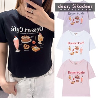 【พร้อมส่ง】เสื้อยืดแขนสั้นลําลอง พิมพ์ลาย SPAO dessert afternoon tea แฟชั่นฤดูร้อน