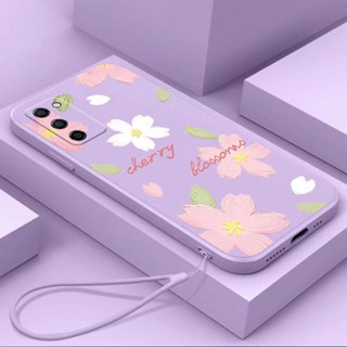 เคสโทรศัพท์มือถือ ซิลิโคนนิ่ม TPU ลายดอกไม้น่ารัก พร้อมสายคล้อง สําหรับ Samsung S11 S11e S11plus S20 S20plus S20 Ultra S20FE