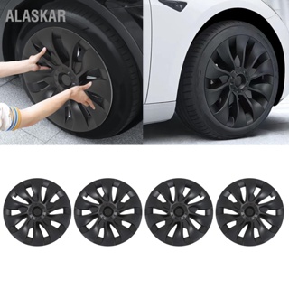 ALASKAR 4 pcs 18in ฝาครอบดุมล้อสมมาตรห่อ Hubcap ขอบป้องกัน Trim สำหรับ Tesla รุ่น 3 2017 ถึง 2023