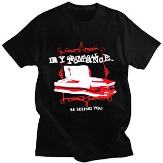 เวรเอ้ย  เสื้อยืดแขนสั้น เสื้อยืดแขนสั้น พิมพ์ลายกราฟิก My Chemical Romance Be Seeing You สไตล์วินเทจ พังก์ร็อค โอเวอร์ไ