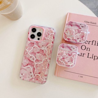 เคสแอร์พอต แบบแม่เหล็ก บีบได้ ลายหมีสีชมพูน่ารัก สร้างสรรค์ สําหรับ AirPods Pro 2 AirPods gen3 AirPods 1/2