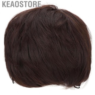 Keaostore Men Short Wig  Flexible Exquisite Heat Resistant Dark Brown Synthetic Wig for Daily Life Halloween