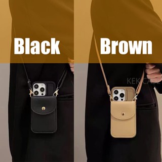 Airbag Anti Fall Crossbody Card Bag Soft Case for Samsung A54 A34 A14 A32 A22 4G A52 A72 A73 A53 A33 A23 A13 5G A03S A12 A71 A51 A50 A31 A21S A20S Leather Protective Phone Cover