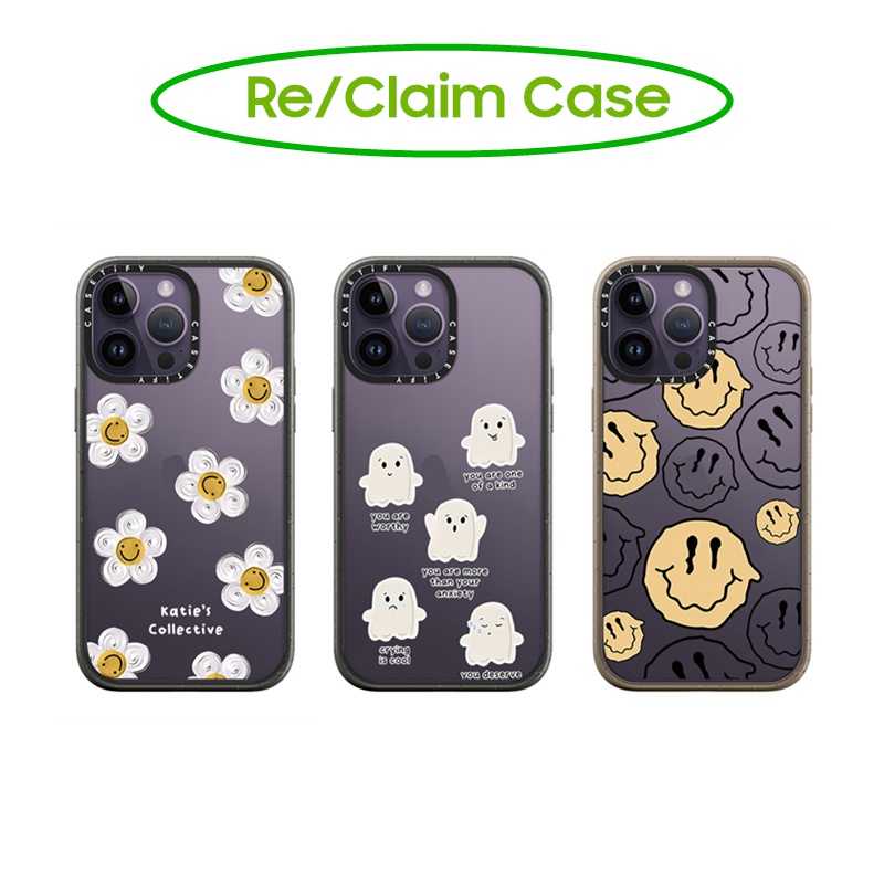 Casetify เคสแข็ง ลายหน้ายิ้ม สําหรับ iPhone 11 12 13 14 Pro Max