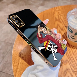 เคสโทรศัพท์มือถือนิ่ม ขอบสี่เหลี่ยม พิมพ์ลาย D.Luffy หรูหรา สําหรับ Realme 3 5 6 7 Pro 5i 5S 6i 7i