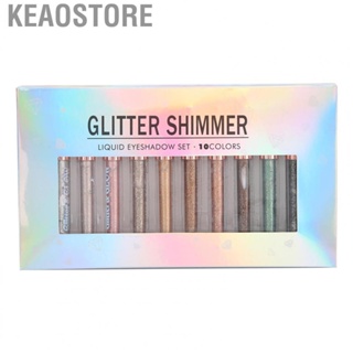 Keaostore Convenient  Texture Glitter Eyeshadow 10 Colors for Halloween Birthday Party All Skin Types Cosmetic Show