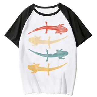 เสื้อยืด พิมพ์ลายการ์ตูน Axolotl สไตล์ญี่ปุ่น ฮาราจูกุ แนวสตรีท สําหรับผู้หญิง