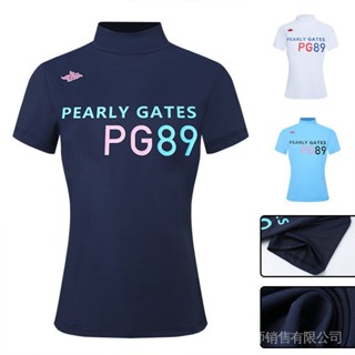 Pearly GATES ใหม่ เสื้อยืดลําลอง แขนสั้น ระบายอากาศ แห้งเร็ว เข้ารูป เหมาะกับการเล่นกอล์ฟ สําหรับสตรี