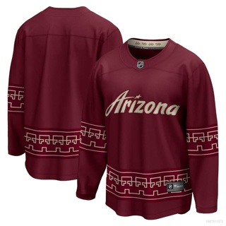 เสื้อกีฬาแขนยาว ลาย HQ1 NHL Arizona Coyotes Jersey Red Hockey พลัสไซซ์ QH1