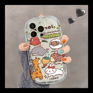 เคสโทรศัพท์มือถือ ซิลิโคนนิ่ม ใส กันกระแทก ลายสัตว์น่ารัก สําหรับ IPhone 14 13 12 11 Pro Max XS X XR 8 + 7 Plus