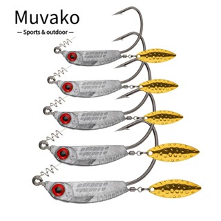 Muvako High Quality Lead head Perforated Add Lead Weight Baits Crank Fishing Hook Barb Carbon Steel Sharp Outdoor Soft Worm