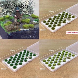 Muvako  32pcs/Box Terrain Model Small Flower Tufts Sand Table Static Grass Artificial Grass Static Scenery Model Miniature Garden Decor Railway Wargaming Artificial Grass Modeling Building Layout Model Static Grass Tuft