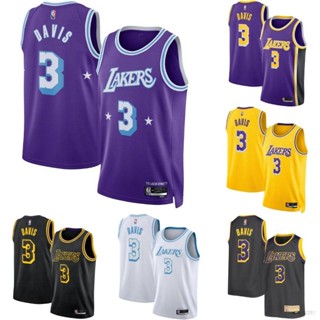 เสื้อกีฬาบาสเก็ตบอล NBA Jersey Los Angeles Lakers City Edition No.3 Davis พลัสไซซ์ 2022