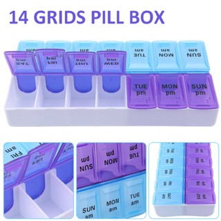 New 14 Grids Pill Box Weekly 7 Day Dispenser Medicine Organizer Container Case