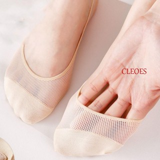 CLEOES ถุงเท้าครึ่งฝ่ามือ ผ้าตาข่าย ซ่อนได้ สวมใส่สบาย สีพื้น แฟชั่นฤดูร้อน สําหรับผู้หญิง