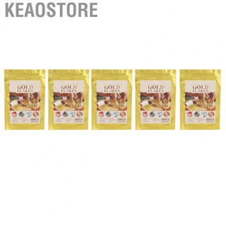 Keaostore 5 Bags Artistic Gold Leaf Sheets Multipurpose Metallic Imitate Foil DGD