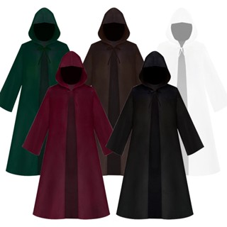 Manyou เสื้อคลุมคอสเพลย์ Star Wars Jedi สีดํา สําหรับปาร์ตี้ฮาโลวีน