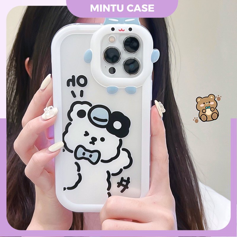 เคสโบว์นุ่มสําหรับ iphone 13pro 13promax 14 14plus ขอบสีขาว oh