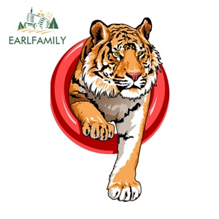 Earlfamily สติกเกอร์ไวนิล ลายเสือเวกเตอร์ กันน้ํา กันรอยขีดข่วน สําหรับติดตกแต่งกระจกรถยนต์ 13 ซม. x 8.5 ซม.