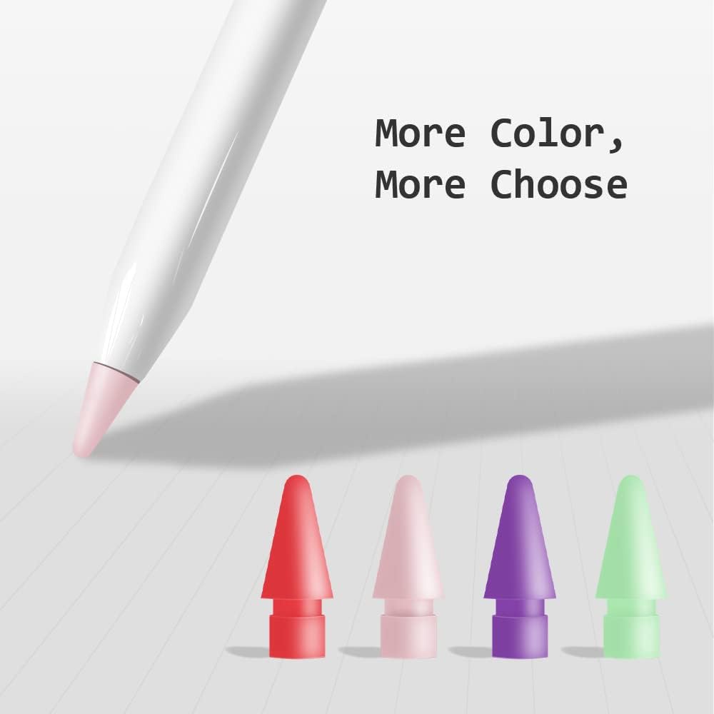 เคสปลายปากกาสไตลัสแข็ง สีพื้น แบบเปลี่ยน สําหรับ Apple Pencil 1st 2nd Generation