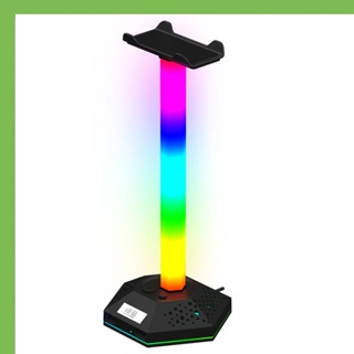 ขาตั้งหูฟังเล่นเกม RGB 12 โหมดไฟ 3.5 มม.