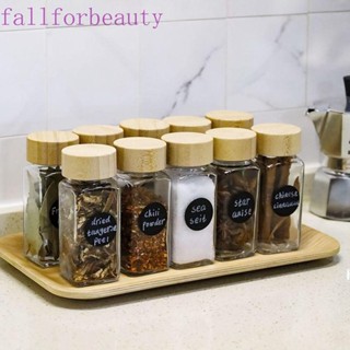 Fallforbeauty ขวดโหลแก้วใส ทรงสี่เหลี่ยม สําหรับใส่เครื่องเทศ ผง