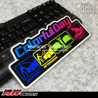 สติกเกอร์ JDM Wangan HF Low-Lying สีสันสดใส สําหรับติดตกแต่งรถยนต์