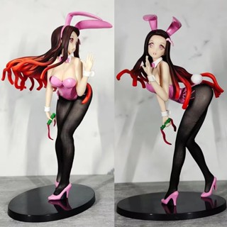 โมเดลฟิกเกอร์ Demon Slayer Kamado Nezuko Anime Figure Kimetsu no Yaiba Nezuko Bunny Girl ขนาด 25 ซม. ของเล่นสะสม สําหรับเด็ก