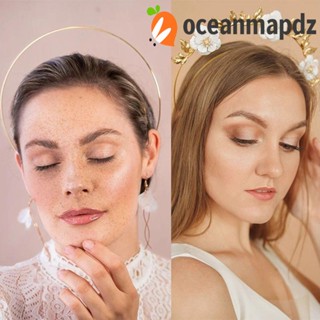 OCEANMAPDZ ที่คาดผม แบบโลหะ หลายชั้น กันลื่น เรียบง่าย สีทอง สําหรับผู้หญิง DIY