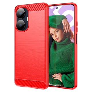 เคสโทรศัพท์มือถือ ซิลิโคนนิ่ม TPU คาร์บอนไฟเบอร์ สําหรับ Realme C55 C55