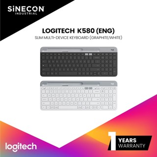 Logitech คีย์บอร์ดไร้สาย K580 Slim Multi-Device Wireless Keyboard