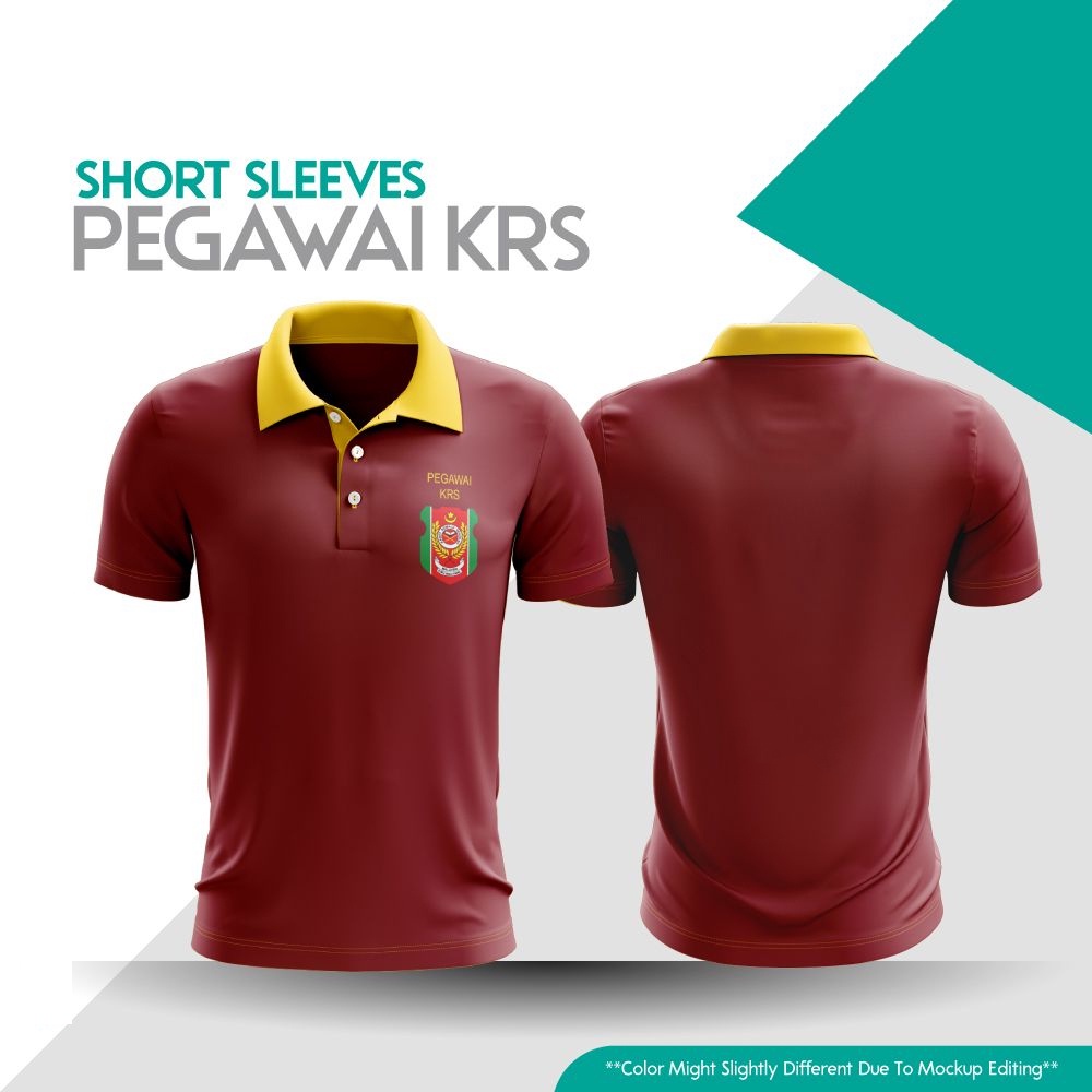 เสื้อยืด Kokuryulum EMPLOYEE/CIKGU KRS คอปกแขนสั้น สีมารูน