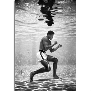 Gx272 โปสเตอร์ผ้าใบ พิมพ์ลาย Muhammad Ali Training In a Pool Boxing Player สําหรับตกแต่งผนังบ้าน ห้อง