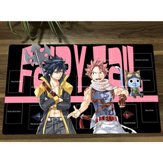 แผ่นรองเมาส์เล่นเกม ลาย Fairy Tail Yugioh Playmat Gray Fullbuster Natsu Dragneel CCG TCG 08 สีเทา