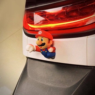 Car Decoration 3D Stereo Car Stickers Mario Outer Interior Motorcycle Calf Battery Car Modification Personalized Accessories Car Decoration Cartoon cute doll decoration Car exterior decoration