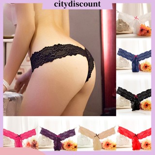 &lt;citydiscount&gt; กางเกงชั้นในจีสตริง ผ้าลูกไม้ ซีทรู เซ็กซี่ สําหรับผู้หญิง